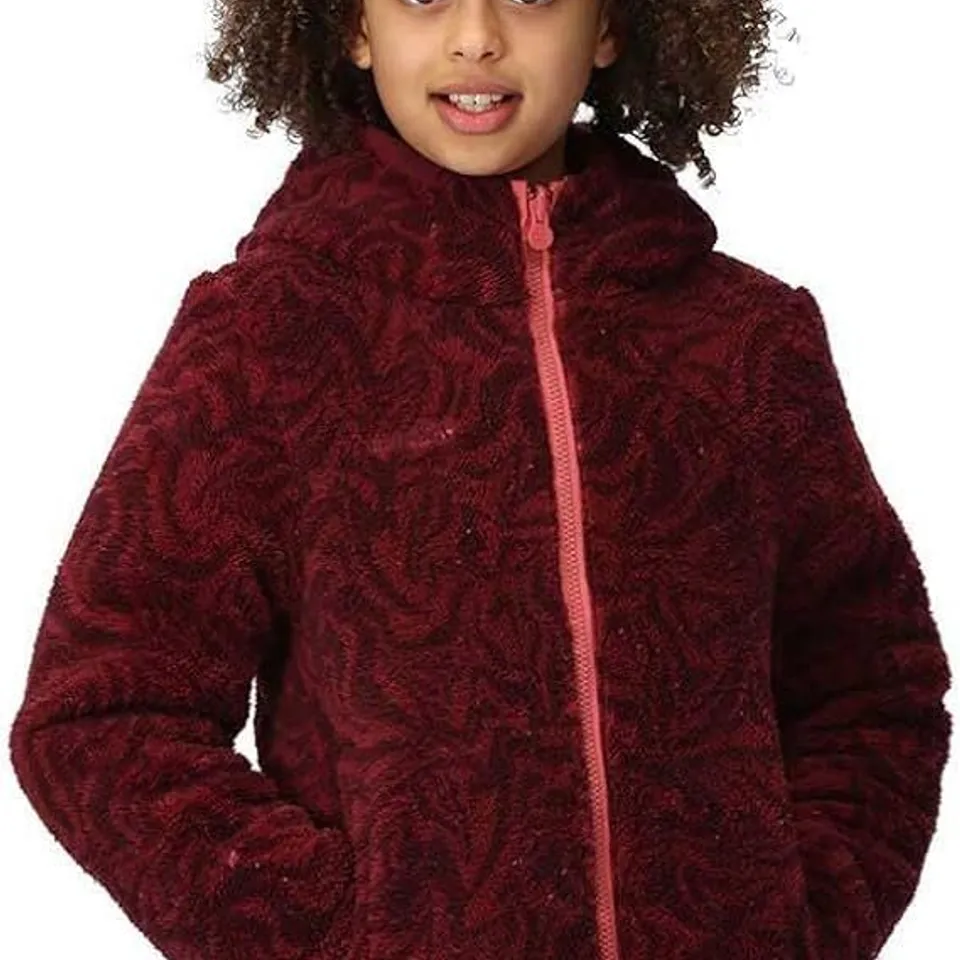 BRAND NEW REGATTA KIDS KYRELL REVERSIBLE JACKET MINERAL RED/BURGUNDY ZEBRA - 13 YEARS