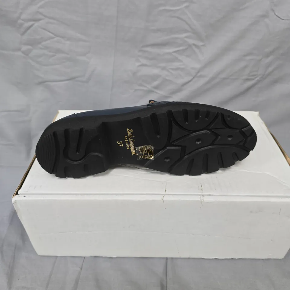 RUTH LANGSFORD FASHION NAVY LOAFERS - SIZE 4