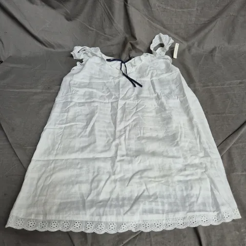 HOLLISTER BRODERIE DRESS IN WHITE SIZE S