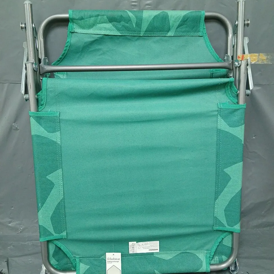 HABITAT FOLDING SUNLOUNGER IN STEM PRINT