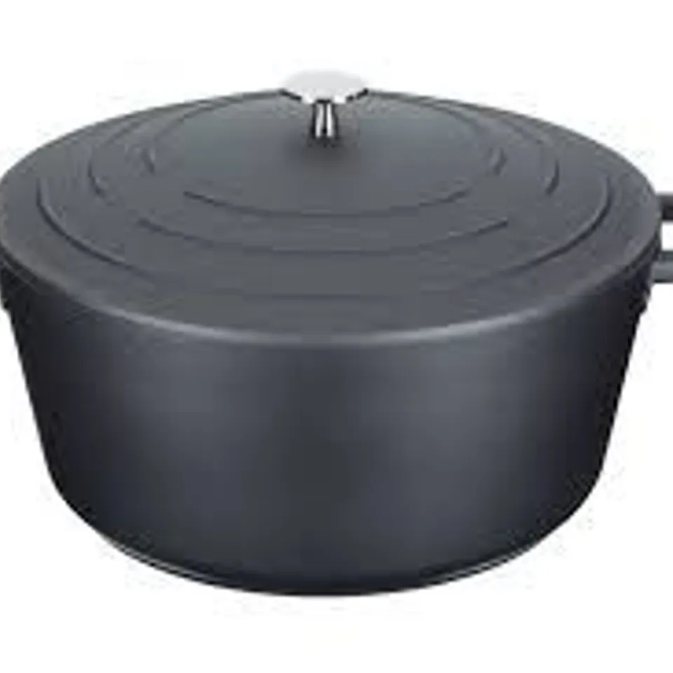 BOXED MASTERCLASS NON-STICK CAST ALUMINIUM ROUND CASSEROLE DISH WITH LID