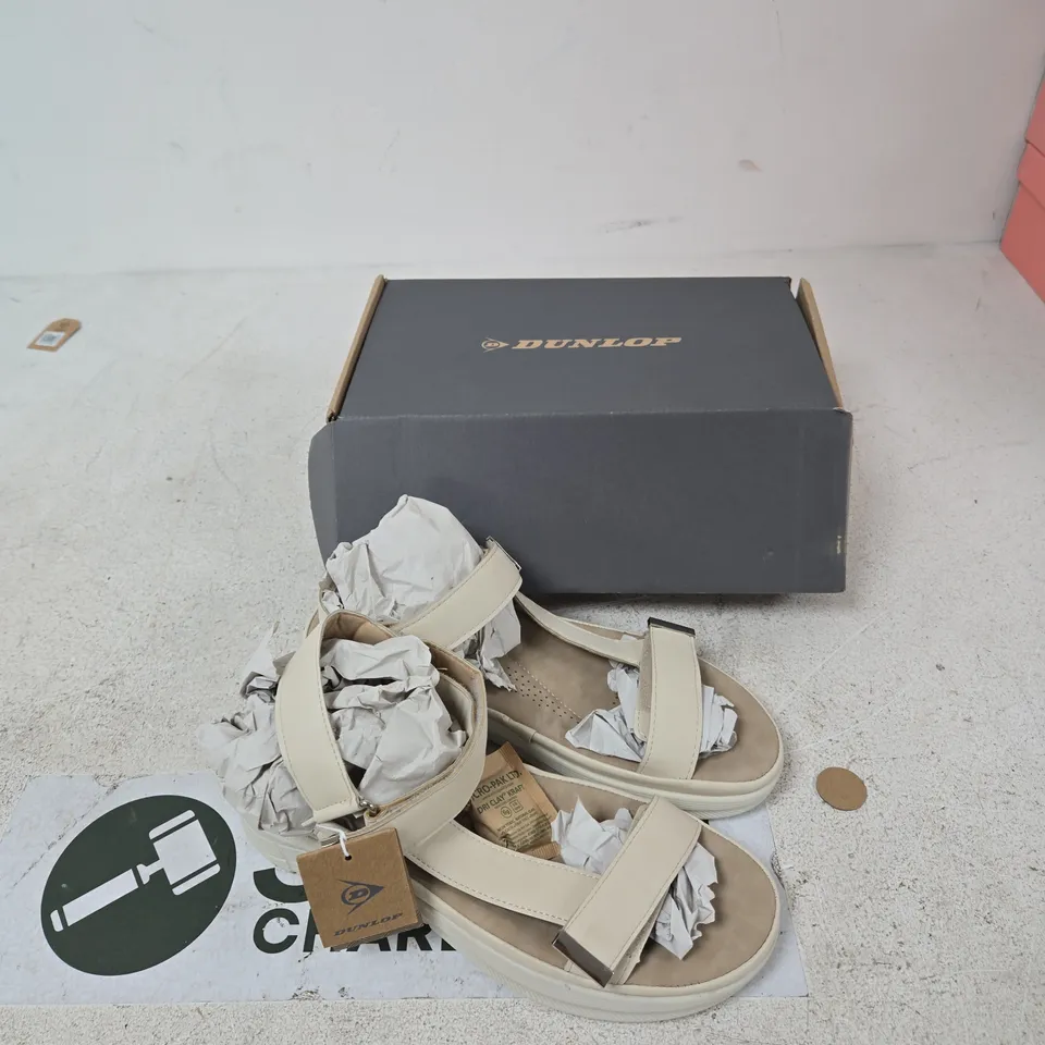 DUNLOP SERAFINA BONE WHITE SANDALS – UK 8