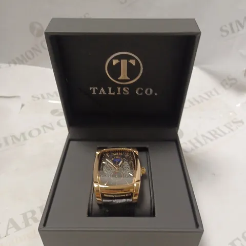 MENS TALIS CO WATCH – MOON PHASE MOVEMENT – SUB DIAL – GENUINE LEATHER STRAP