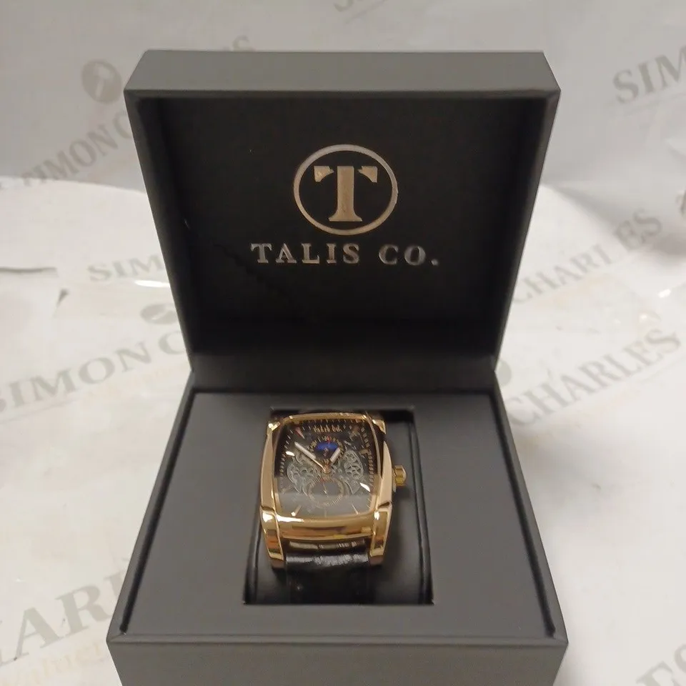 MENS TALIS CO WATCH – MOON PHASE MOVEMENT – SUB DIAL – GENUINE LEATHER STRAP