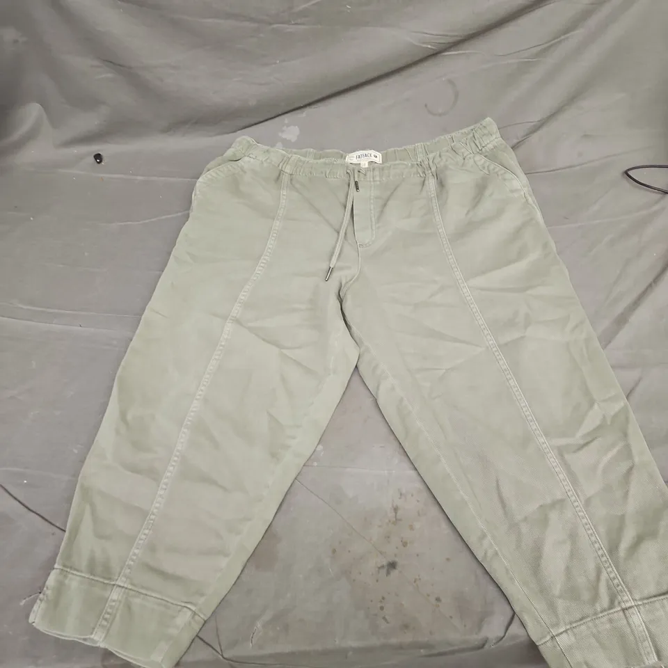 FATFACE WOMEN'S TROUSERS WITH DRAWSTRING WAIST - GREEN, UK 18 (EU 46S, US 14S)