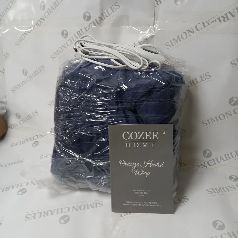 COZEE HOME OVERSIZED HEATED WRAP IN NAVY