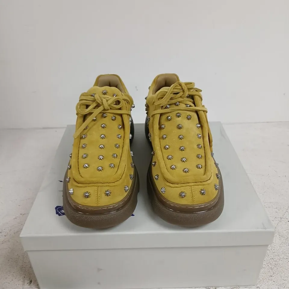 BURBERRY MANILLA STUDDED SUEDE CREEPER SHOES – UK 10.5 (EU 45)