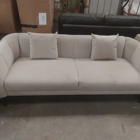 QUALITY DESIGNER 3-SEATER VELVET UPHOLSTERED SOFA