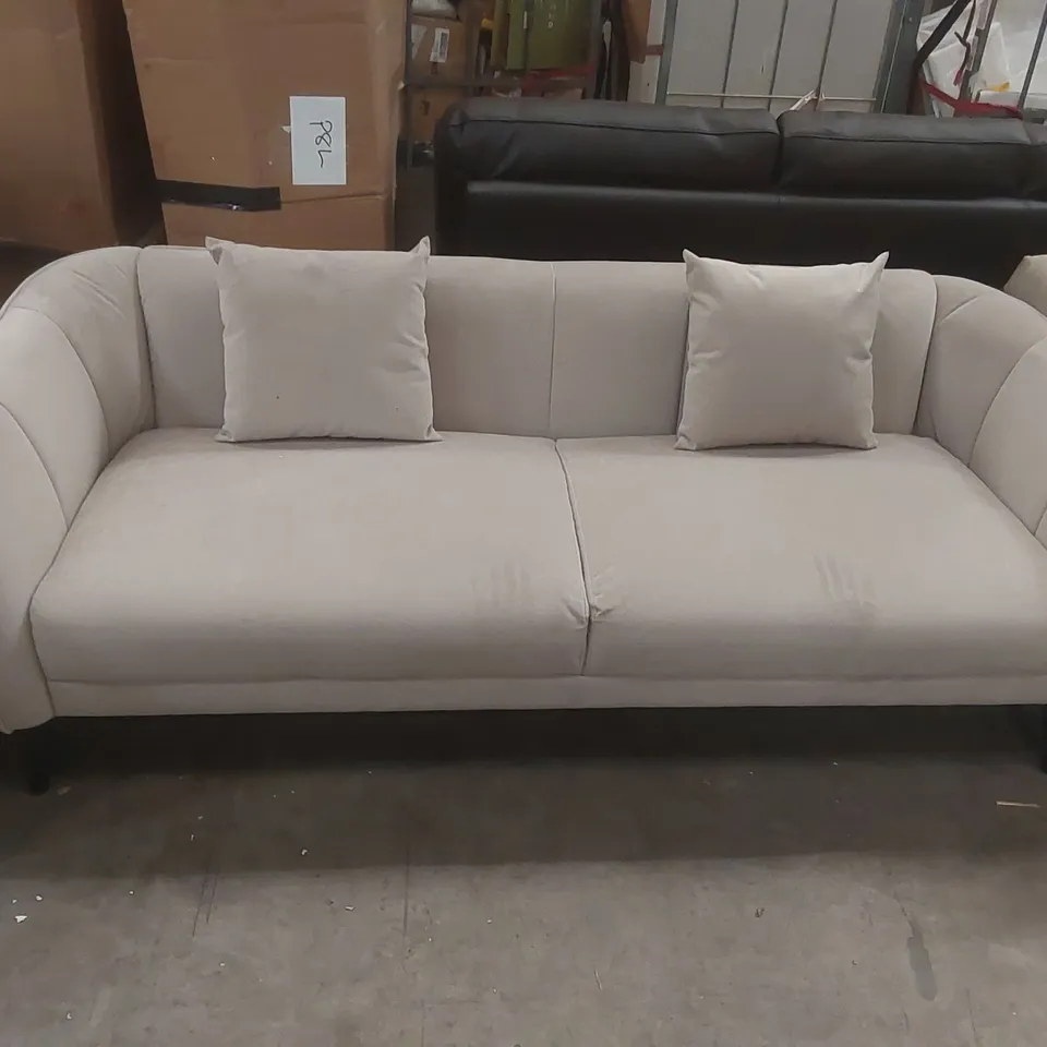 QUALITY DESIGNER 3-SEATER VELVET UPHOLSTERED SOFA