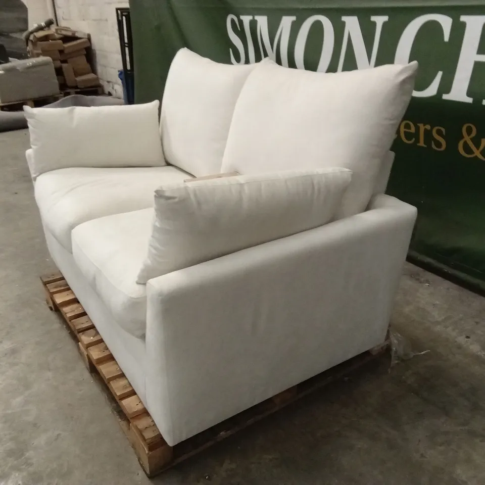 LANGDON 2 SEATER SOFA, CREAM HOUSE PLUSH FABRIC