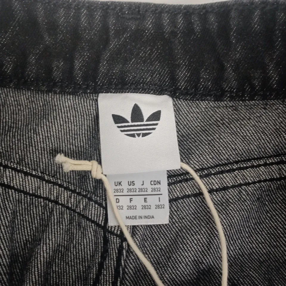 ADIDAS FIREBIRD TRACK PANTS BLACK – MEN'S DENIM-STYLE WITH SIDE STRIPES, UK 28 X 32
