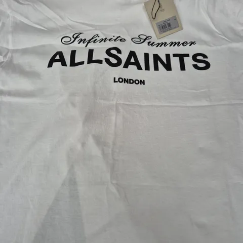 ALL SAINTS CREW NECK T-SHIRT IN WHITE SIZE XS