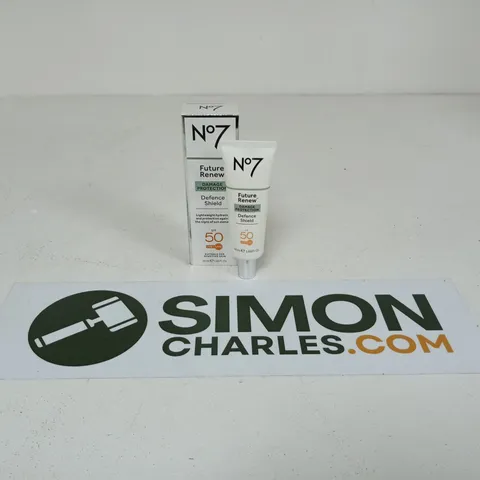 NO7 FUTURE RENEW DEFENCE SHIELD SPF 50 SUNSCREEN – 50 ML – BOXED