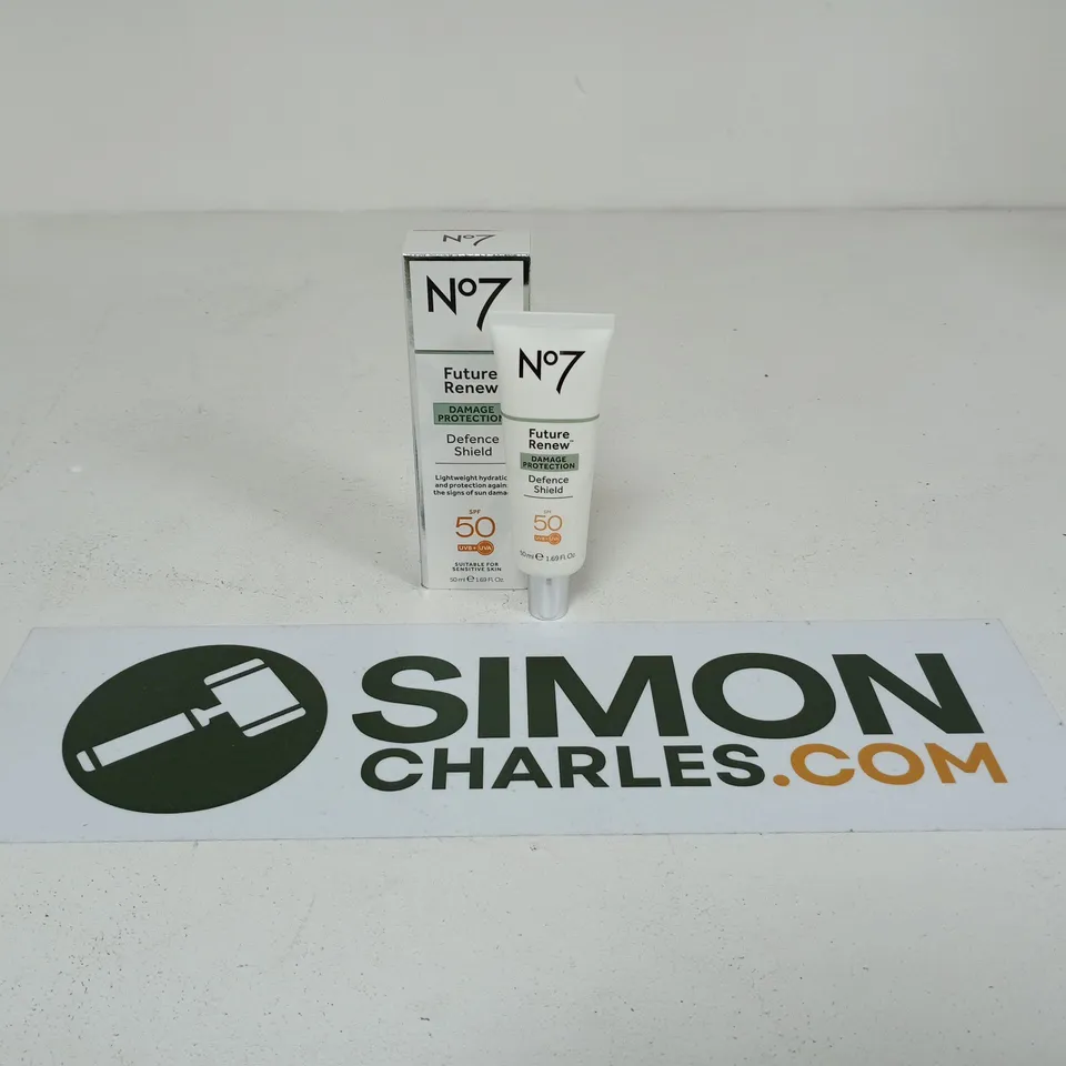 NO7 FUTURE RENEW DEFENCE SHIELD SPF 50 SUNSCREEN – 50 ML – BOXED
