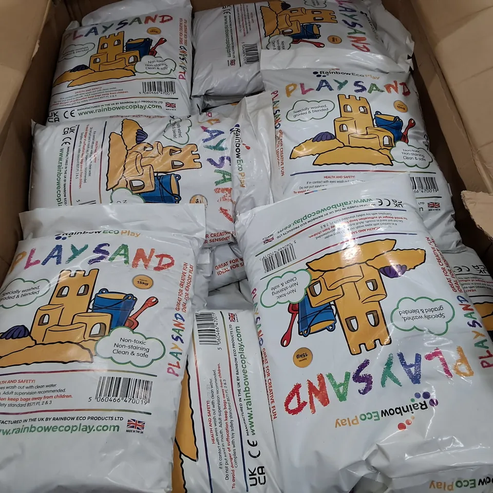 PALLET CONTAINING 15KG BAGS OF RAINBOW ECO PLAY SAND