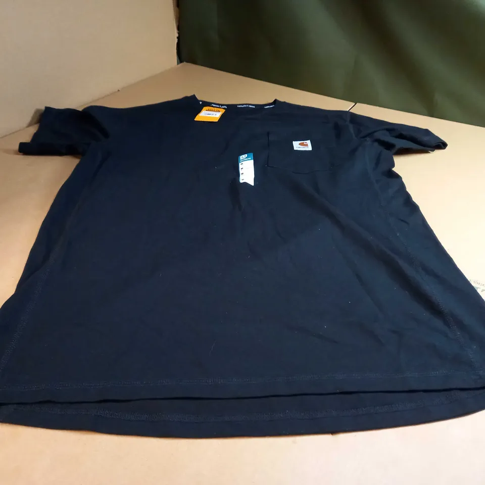 CARHARTT BLACK LOGO CREW NECK T-SHIRT - MEDIUM