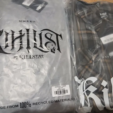 APPROXIMATELY 15 BRAND NEW KILLSTAR CLOTHING PRODUCTS TO INCLUDE; DEADVAULT HOODIE AND BURNING LIGHT SHIRT