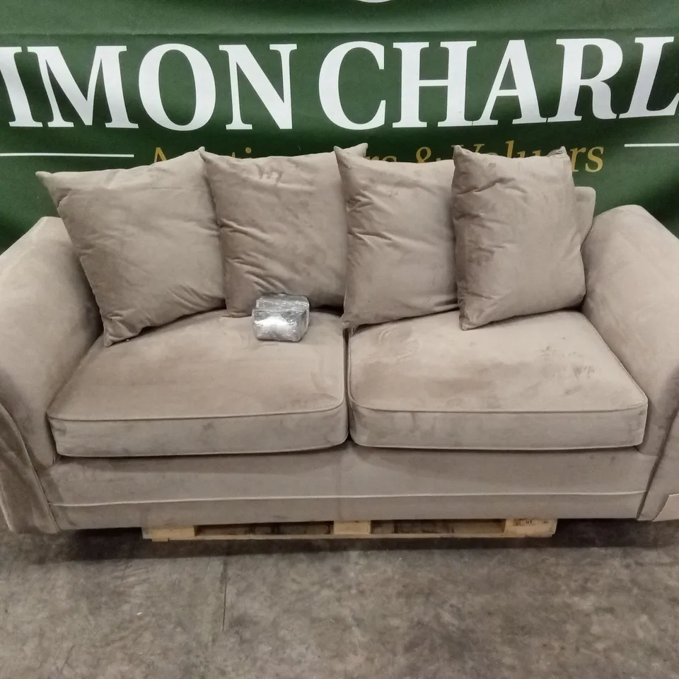 LEILA FABRIC 3 SEATER SOFA - MINK RRP £649