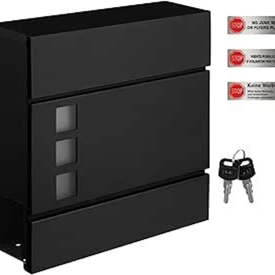 SONGMICS - MODERN POST BOX WITH NEWSPAPER HOLDER