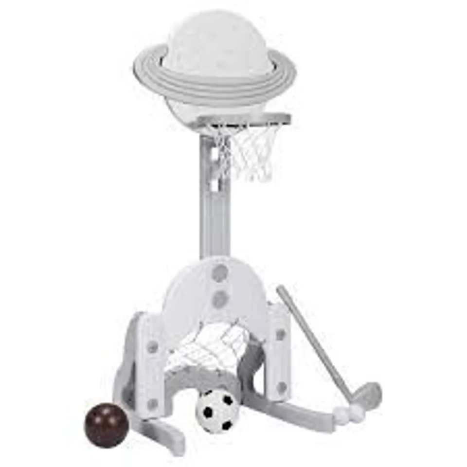 BOXED COSTWAY 3 IN 1 ADJUSTABLE BASKETBALL STAND WITH GOAL NET