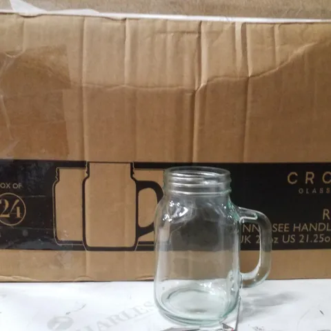 BOXED PACK OF 13 CROWN GLASSWARE TENNESSEE HANDLED JARS