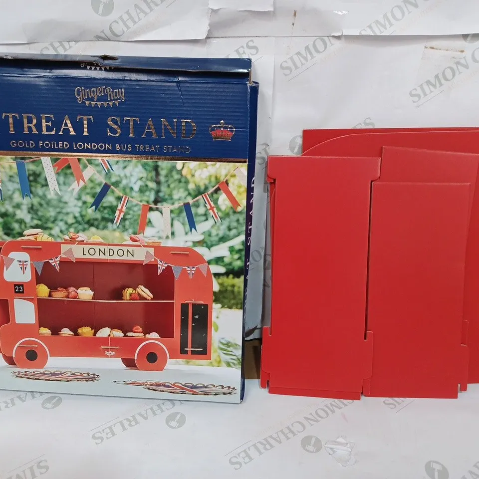 GINGER RAY GOLD FOILED LONDON BUS TREAT STAND 