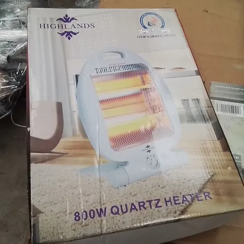 BOXED HIGHLANDS 800W QUARTZ HEATER