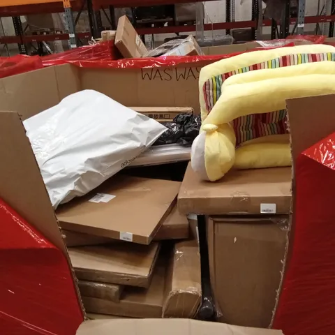 PALLET OF ASSORTED HOUSEHOLD GOODS AND PRODUCTS TO INCLUDE; MIRROR, BLIND, BABY PRODUCTS ETC
