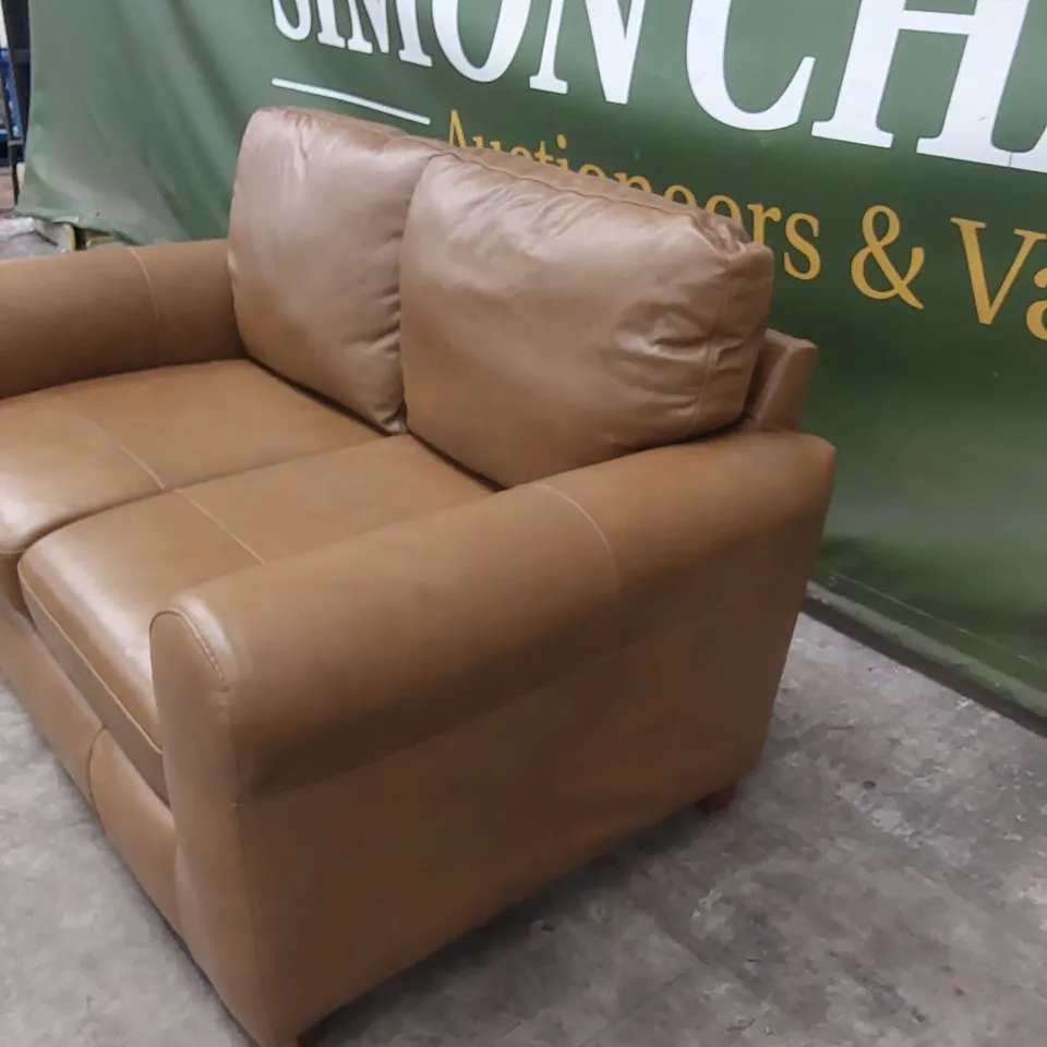 BAILEY 2 SEATER LEATHER SOFA - TAN RRP £829