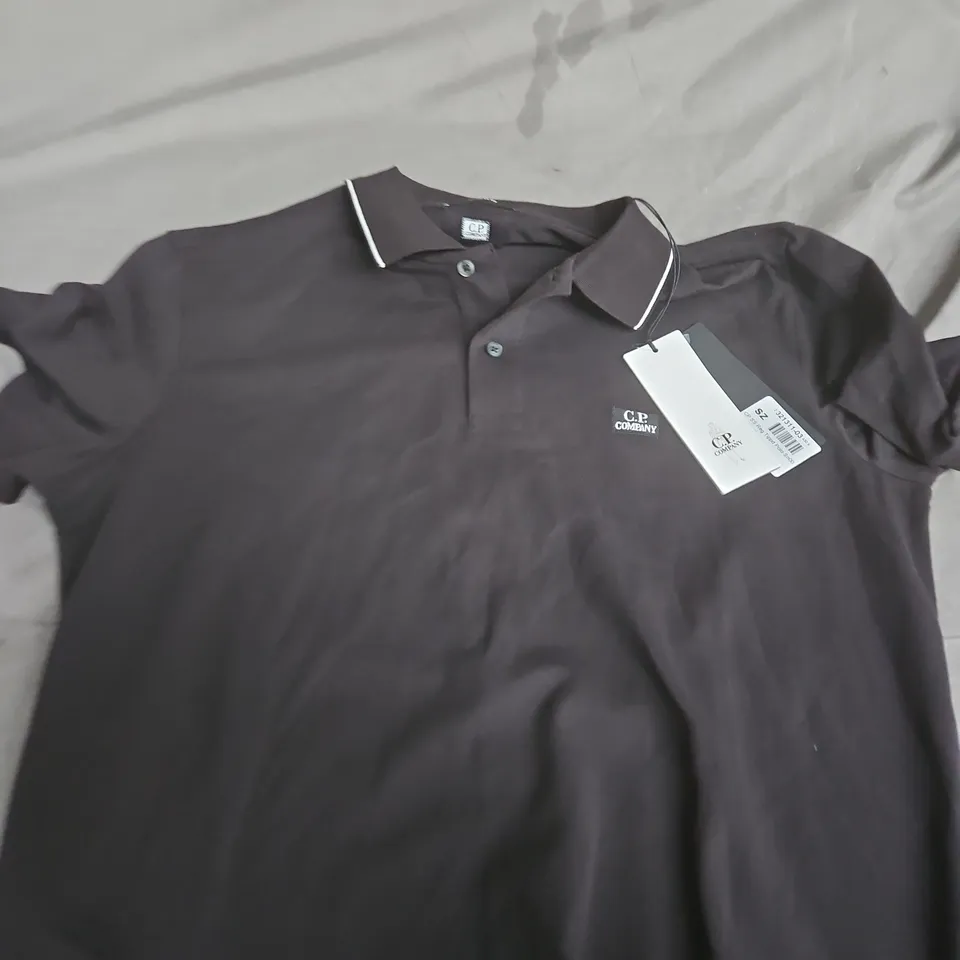 C.P. COMPANY POLO SHIRT - BLACK, SIZE LARGE