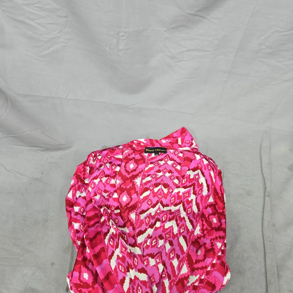 FRANK USHER PINK GEOMETRIC PRINT DRESS – WOMEN'S UK SIZE L-XL
