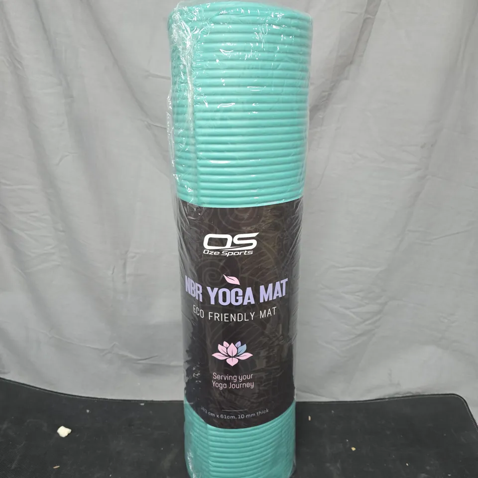 NBR YOGA MAT – ECO FRIENDLY MAT, TURQUOISE (183 CM X 61 CM X 10 MM) – OZE SPORTS