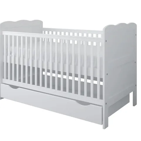 BOXED TABER COT BED WITH MATTRESS 126×74CM