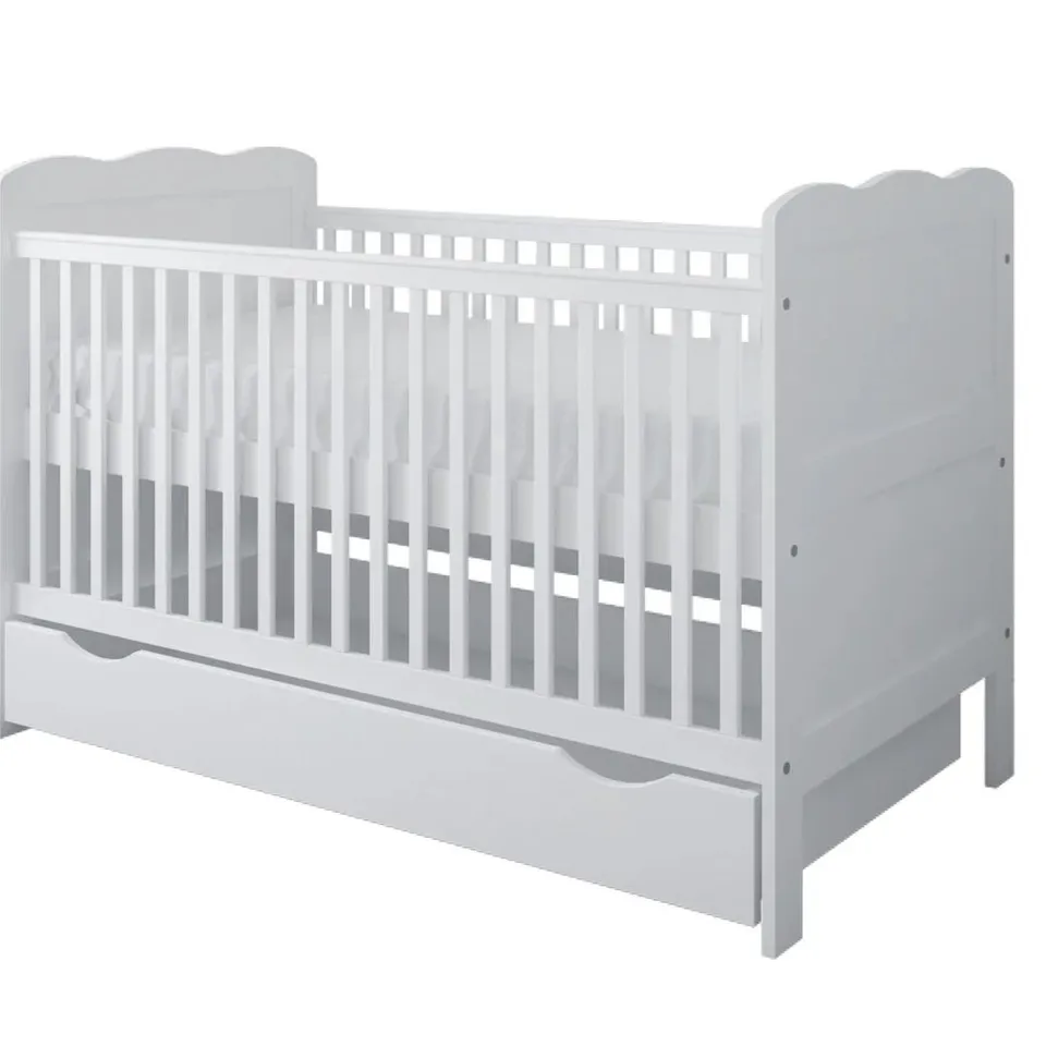 BOXED TABER COT BED WITH MATTRESS 126×74CM