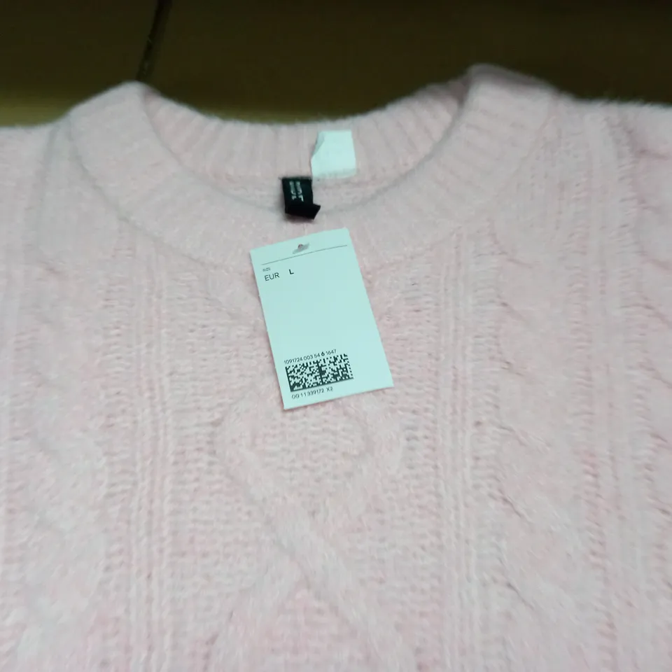 DIVIDED PINK KNITTED JUMPER - EUR L