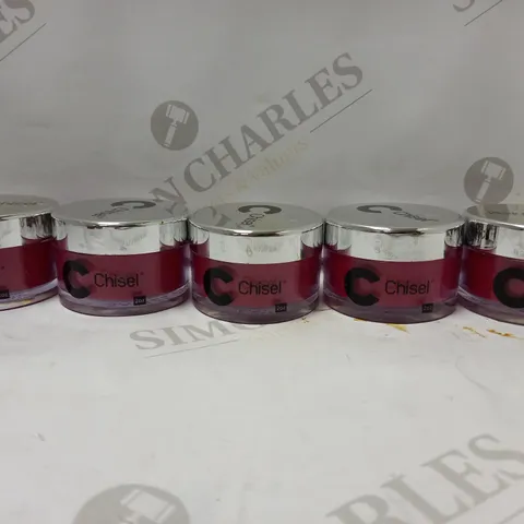 LOT OF 5 CHISEL NAIL ART ACRYLIC & DIPPING POWDER - SOLID #010