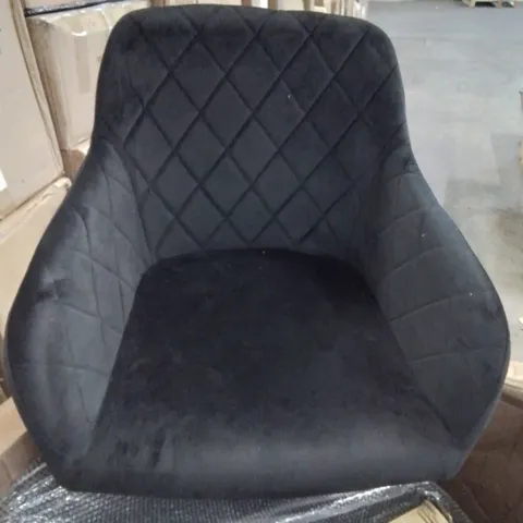 BOXED MOREE SET OF TWO BLACK VELVET DINING CHAIRS