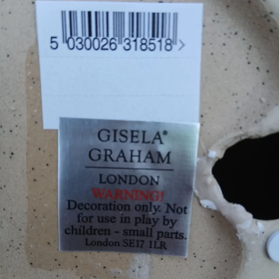 FOUR GISELA GRAHAM LONDON PUMPKIN DECORATION – WHITE SPECKLED CERAMIC ORNAMENT