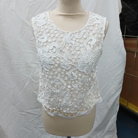 MILLIE MACKINTOSH WHITE SLEEVELESS TSHIRT SIZE 8