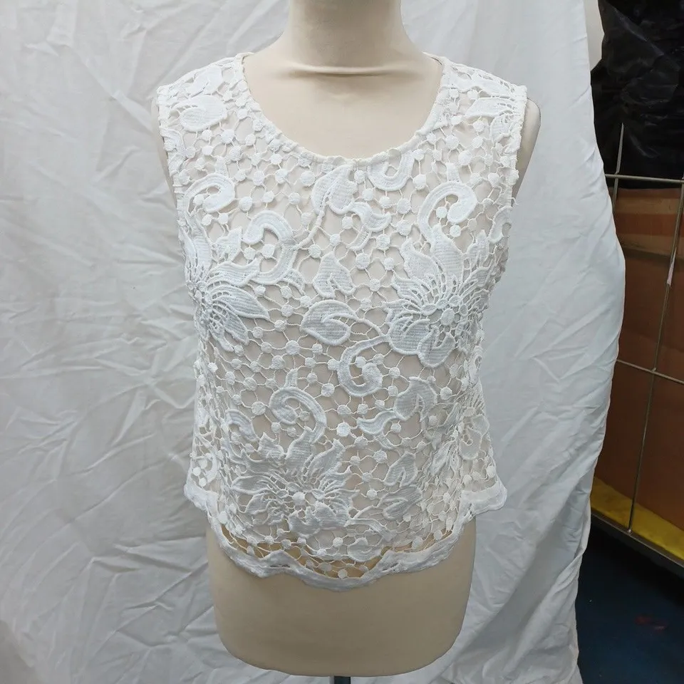 MILLIE MACKINTOSH WHITE SLEEVELESS TSHIRT SIZE 8