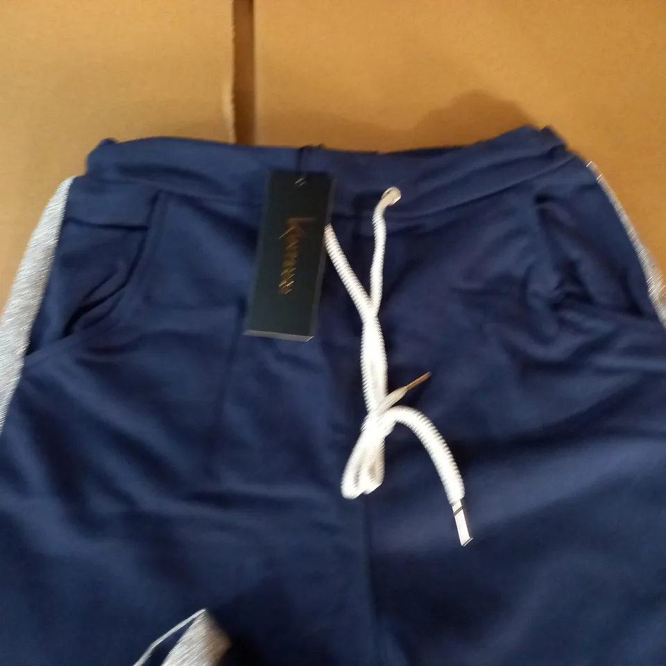 BRAND NEW KINTSUGI NAVY JOGGING BOTTOMS WITH SILVER SIDE SEAM AND POCKETS - 18