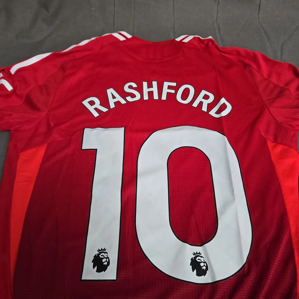 MANCHESTER UNITED FC HOME JERSEY WITH RASHFORD 10 - SIZE M