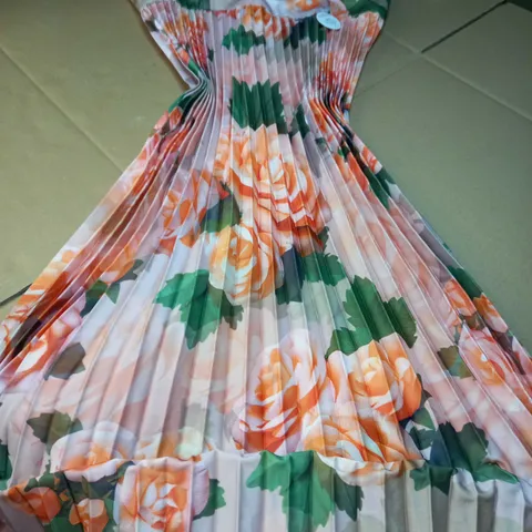 CHI CHI MINK RUFFLE FLORAL PRINT MIDI DRESS - SIZE 16