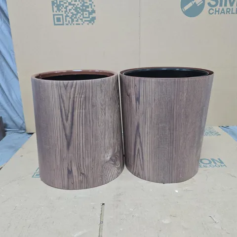 2 X WOOD STYLE DESIGN TRASH CANS FOR HOME/OFFICE