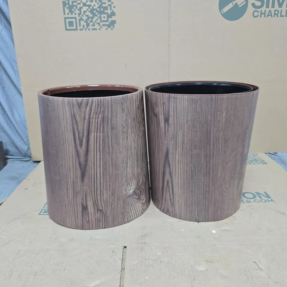 2 X WOOD STYLE DESIGN TRASH CANS FOR HOME/OFFICE