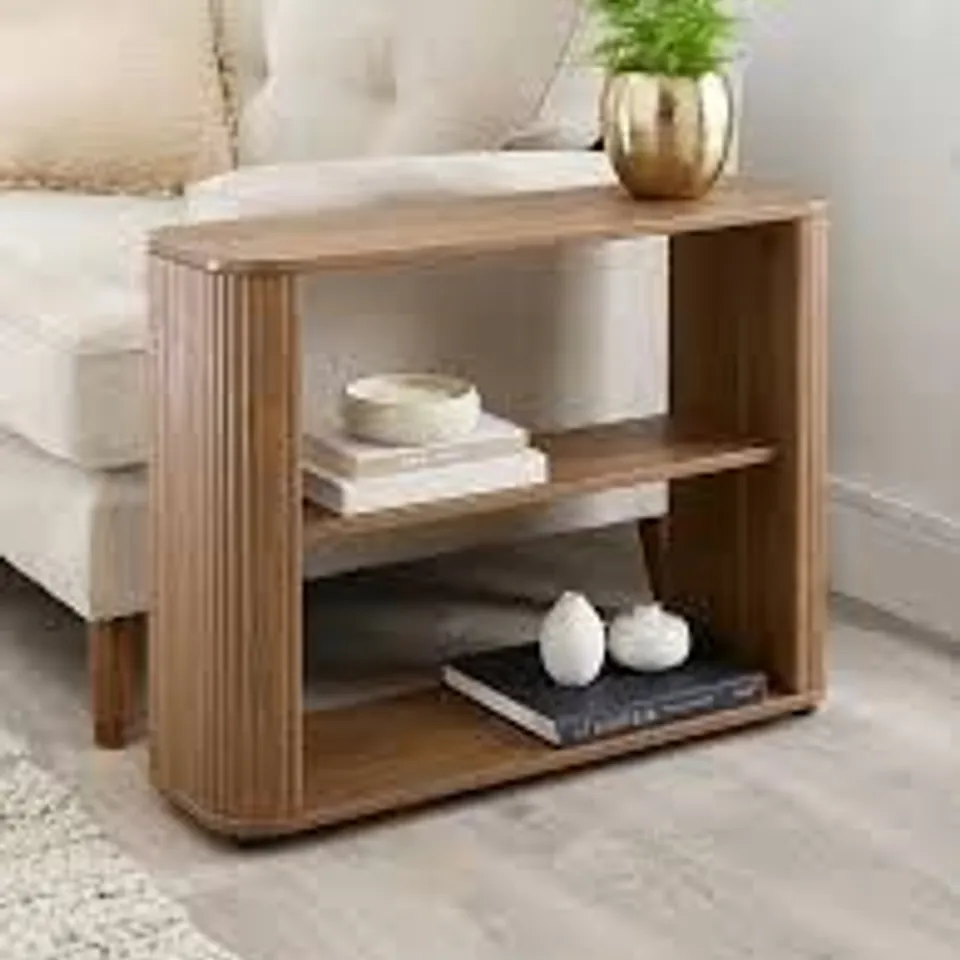 CARINA SOFA SIDE TABLE - MID OAK - COLLECTION ONLY