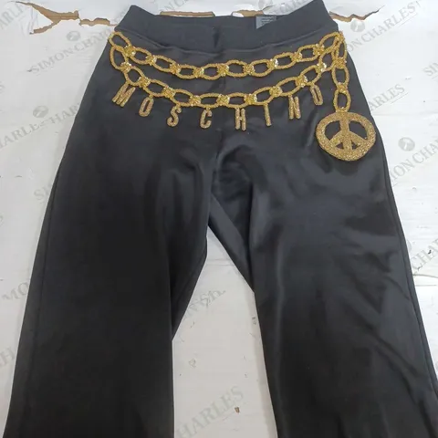 H&MOSCHINO BLACK GOLDEN TROUSERS - EUR 38