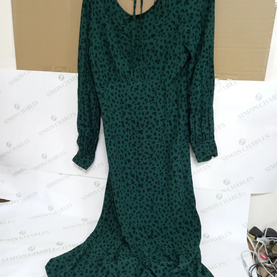 NOBODYS CHILD IMOGEN MIDI DRESS CREW NECK IN GREEN - UK 10