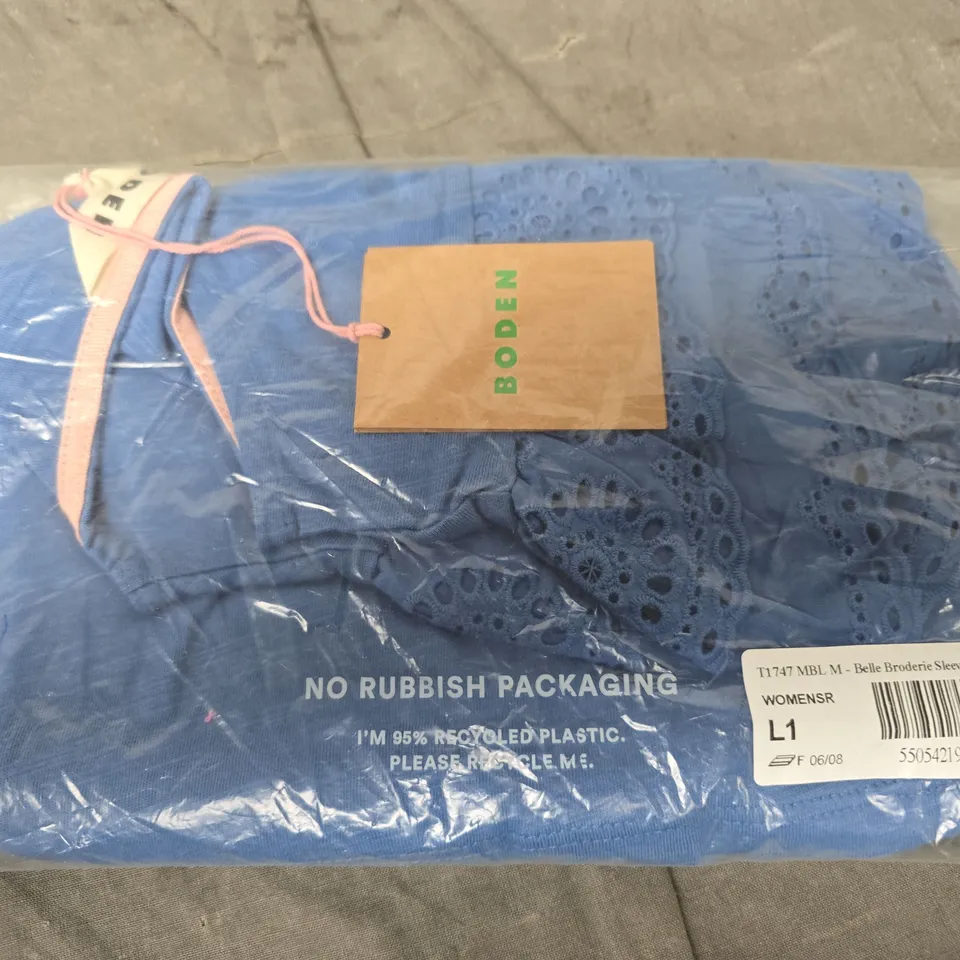 BODEN BELLE BRODERIE SLEEVE TOP SIZE M