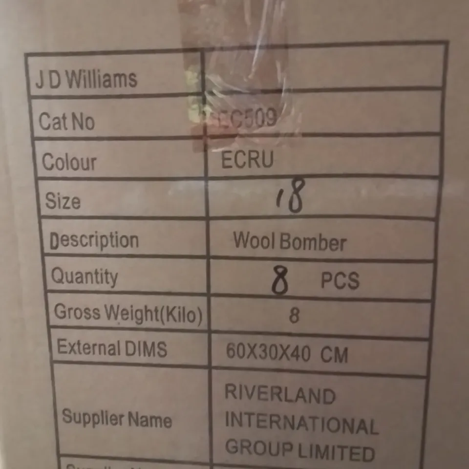 BOXED BRAND NEW APPROXIMATELY 8 SIMPLY BE WOOL BOMBER JACKET WHITE SIZE 18
